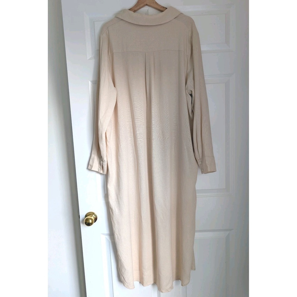 NWOT MyBodhi Linen Blend Tunic Dress Maxi Sand Beige Boho Long Lagenlook OS - Picture 10 of 16